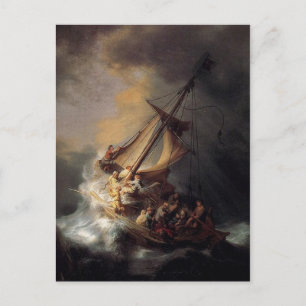 Jezus schilderij van storm Briefkaart