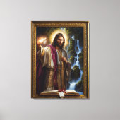 Jezus schrijft in het boek des levens canvas afdruk (Voorkant)