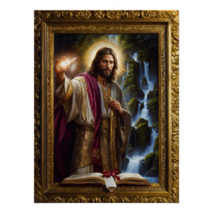 Jezus schrijft in het boek des levens perfect poster
