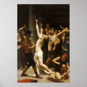 Jezus Scourging bij de pilaarpassie van Christus B Poster