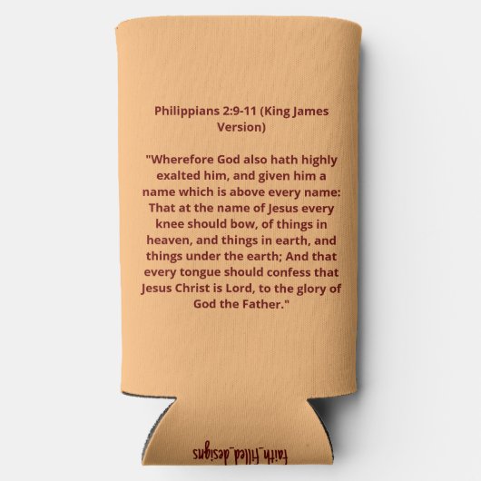 Jezus Scriptcitaat met rode bloedtekst Seltzer Blikjeskoeler (Achterkant)