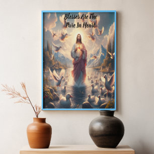 Jezus Serene hemel van eenden Poster