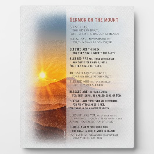 Jezus' Sermon op de berg - Matthew 5 Fotoplaat (Voorkant)