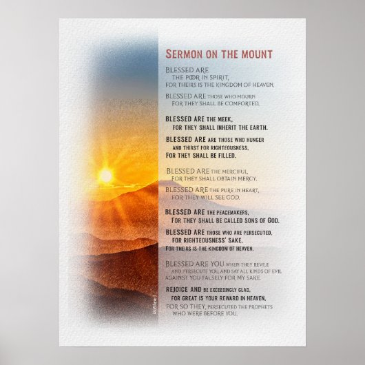 Jezus' Sermon op de berg - Matthew 5 Poster (Voorkant)