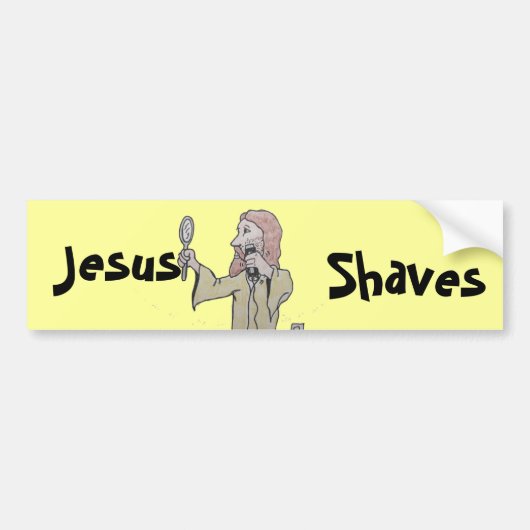 Jezus, Shaves bumper sticker (Voorkant)