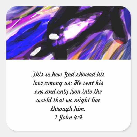 Jezus show vierkante sticker (Voorkant)