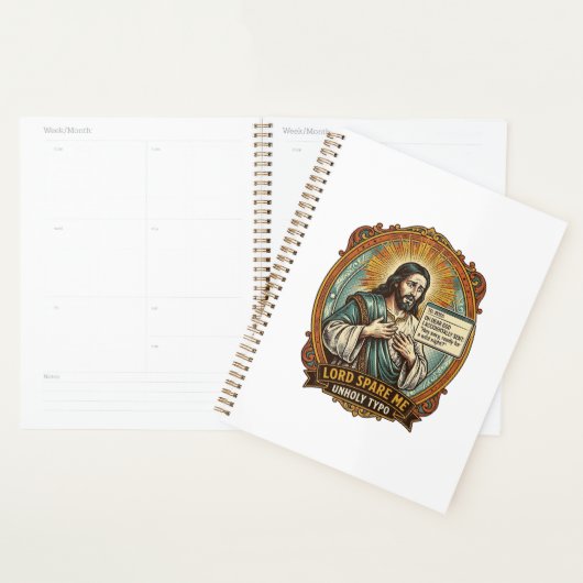 Jezus Slechte Autocorrect Bericht Baas Vernederend Planner (Display)