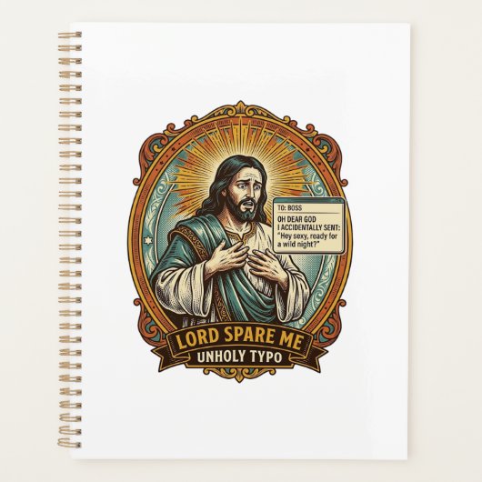 Jezus Slechte Autocorrect Bericht Baas Vernederend Planner (Voorkant)