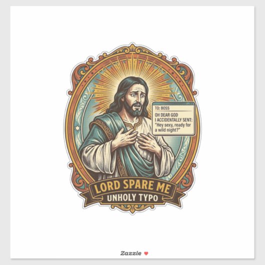Jezus Slechte Autocorrect Bericht Baas Vernederend Sticker (Vel)