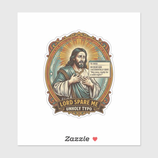 Jezus Slechte Autocorrect Bericht Baas Vernederend Sticker (Vel)