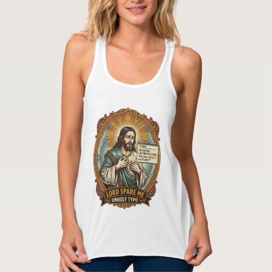 Jezus Slechte Autocorrect Bericht Baas Vernederend Tanktop (Voorkant)