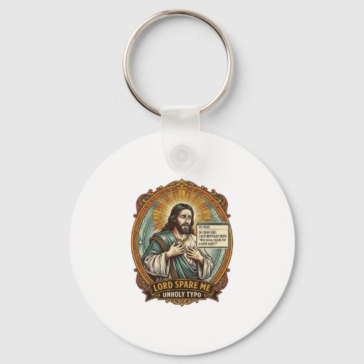 Jezus Slechte Autocorrectie Bericht Baas Vernedere Sleutelhanger (Voorkant)