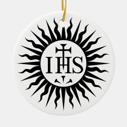 Jezus Society (Jesuit) Logo Keramisch Ornament (Voorkant)