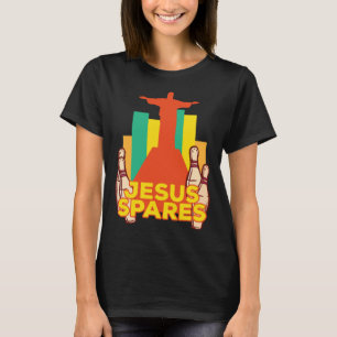 Jezus spaart Christian bowlingteam T-shirt