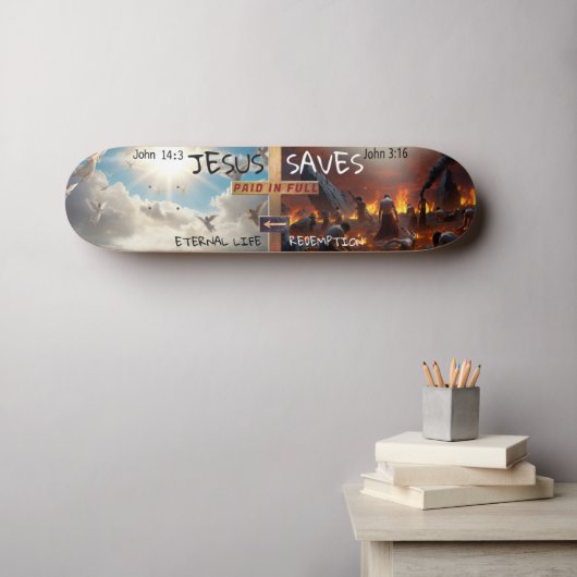 Jezus Spaart Persoonlijk Skateboard (Muurkunst (Horizontaal))