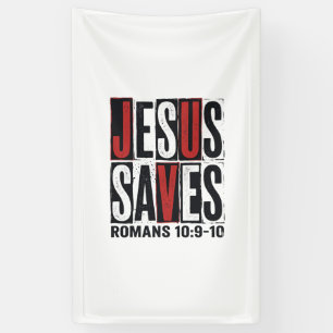 Jezus Spaart Romeinen 10_9 Christelijk Vintage T-s Spandoek