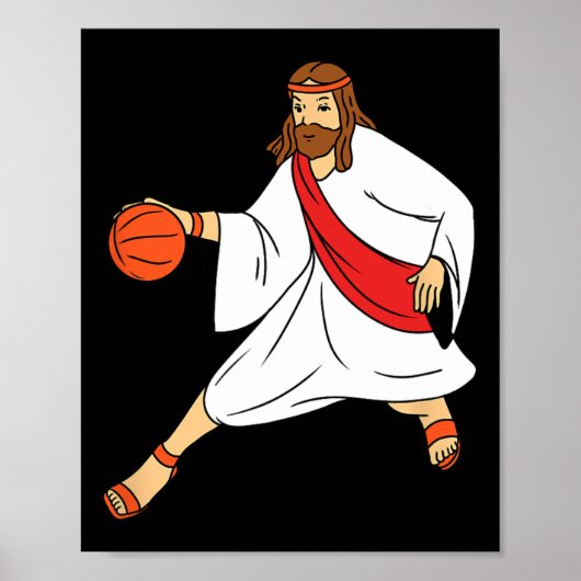 Jezus speelt basketbal 1 poster (Voorkant)