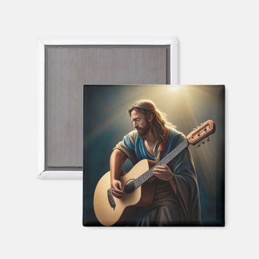 Jezus speelt gitaar magneet (Voorkant / Achterkant)
