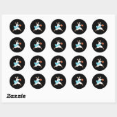Jezus Spelen Basketbal Leuke Kerstmis Ronde Sticker (Vel)
