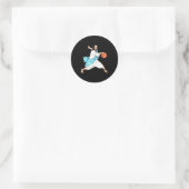 Jezus Spelen Basketbal Leuke Kerstmis Ronde Sticker (Tas)