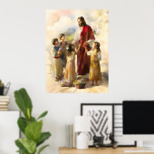 Jezus spelen met kinderen poster (Thuiskantoor)