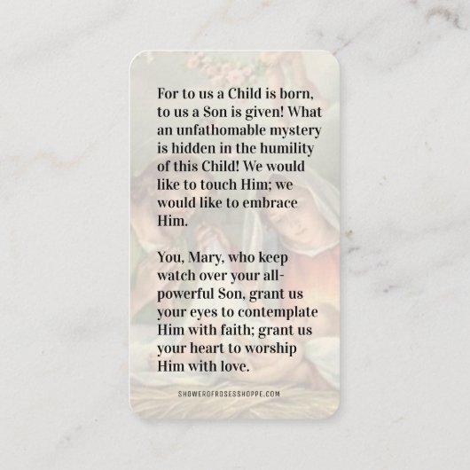 Jezus St. Joseph Mary Prayer Plaatskaartje (Achterkant)