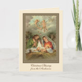 Jezus St. Joseph Virgin Mary, religieus kerstfeest Feestdagen Kaart (Voorkant)
