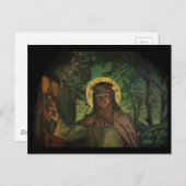 Jezus staat aan de deur en knopen briefkaart (Voorkant / Achterkant)