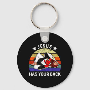Jezus Staat Achter Je Jiu Jitsu Grappling vs Duive Sleutelhanger