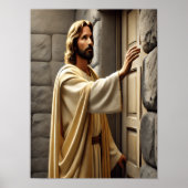 Jezus staat bij de verweerde deur poster (Voorkant)