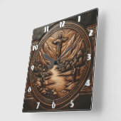 Jezus staat boven een sereen landschap vierkante klok (Hoek)