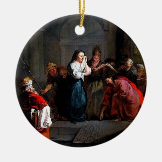 Jezus stak neer en schreef op de grond Ornament (Voorkant)