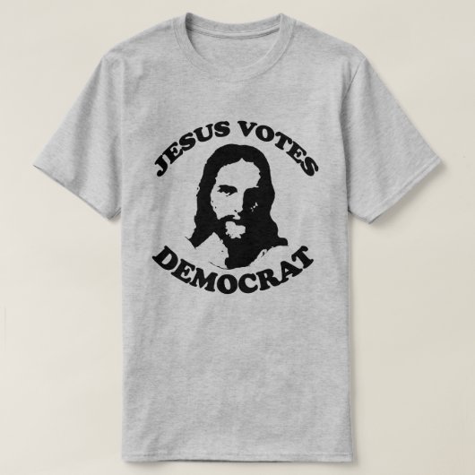 Jezus stemt democraat t-shirt (Design voorkant)