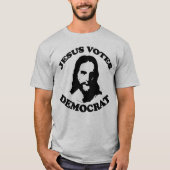 Jezus stemt democraat t-shirt (Voorkant)
