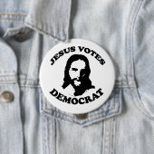 Jezus stemt democratisch ronde button 4,0 cm (In situ)