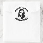 Jezus stemt democratisch ronde sticker (Tas)