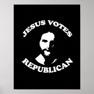 Jezus stemt republikeins - poster
