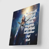 Jezus: Sterk, moedig, Gods tegenwoordigheid Vierkante Klok (Hoek)