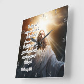 Jezus: Sterk, moedig, met God Vierkante Klok (Hoek)