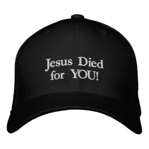 Jezus stierf voor jou! geborduurde pet