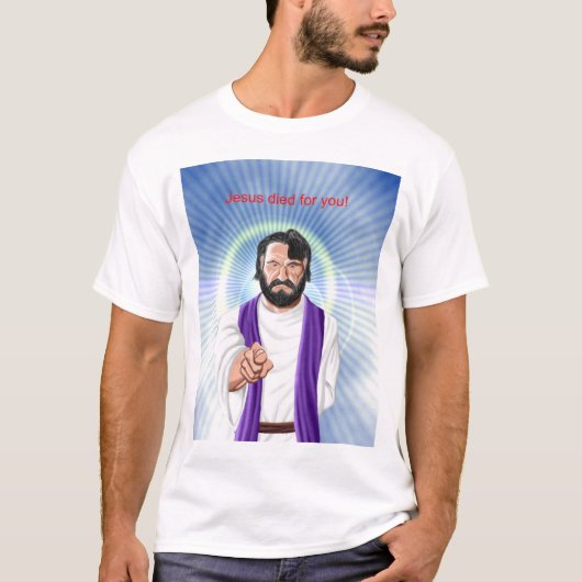 Jezus stierf voor jou t-shirt (Voorkant)