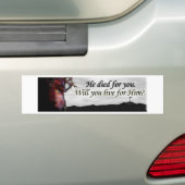 Jezus stierf voor jou, wil je voor hem leven? bumpersticker (Op auto)