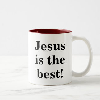 Jezus stierf voor mij. Jezus is de beste! Tweekleurige Koffiemok