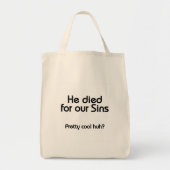 Jezus stierf voor onze zonden Christelijk Tote Bag (Voorkant)