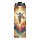 Jezus stijgt op naar het kruis thermosbeker (Voorkant)