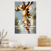 Jezus strekte Zijn armen uit Poster (Keuken)