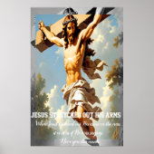 Jezus strekte Zijn armen uit Poster (Voorkant)