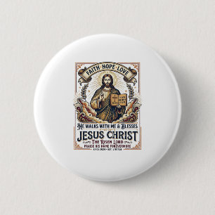 Jezus Surfen T-Shirt Inspirerend Geloof Ronde Button 5,7 Cm