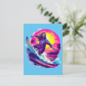 Jezus surft met u door de golven van het leven feestdagenkaart (Staand voorkant)