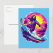 Jezus surft met u door de golven van het leven feestdagenkaart (Voorkant / Achterkant)